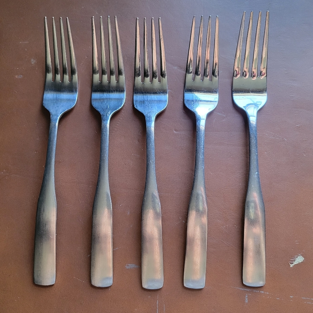 Cambridge MADISON SATIN Stainless Flatware Set Of 5 Dinner Forks 7-1/2"